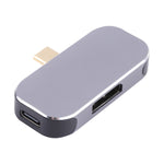 Adaptateur 3 en 1 USB-C / Type-C mâle vers USB-C / Type-C charge + USB + DP femelle, USB-C / Type-C + USB + DP