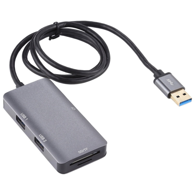 Lecteur de carte multifonction 5 en 1 Double USB 3.0 + CF + TF + SD, 5 en 1 USB 3.0