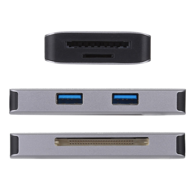 Lecteur de carte multifonction 5 en 1 Double USB 3.0 + CF + TF + SD, 5 en 1 USB 3.0