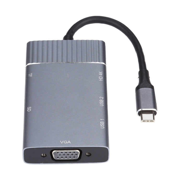 Station d'accueil multifonction USB-C 7 en 1 Double USB 3.0 + TF/SD + HDMI/VGA + Jack 3,5mm + Type-C / USB-C, 2xUSB3.0+TF/SD+HDMI/VGA+3,5mm