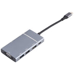 Station d'accueil multifonction USB-C 7 en 1 Double USB 3.0 + TF/SD + HDMI/VGA + Jack 3,5mm + Type-C / USB-C, 2xUSB3.0+TF/SD+HDMI/VGA+3,5mm