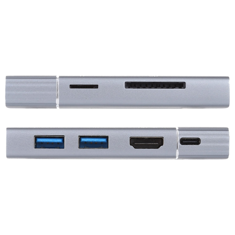 Station d'accueil multifonction USB-C 7 en 1 Double USB 3.0 + TF/SD + HDMI/VGA + Jack 3,5mm + Type-C / USB-C, 2xUSB3.0+TF/SD+HDMI/VGA+3,5mm