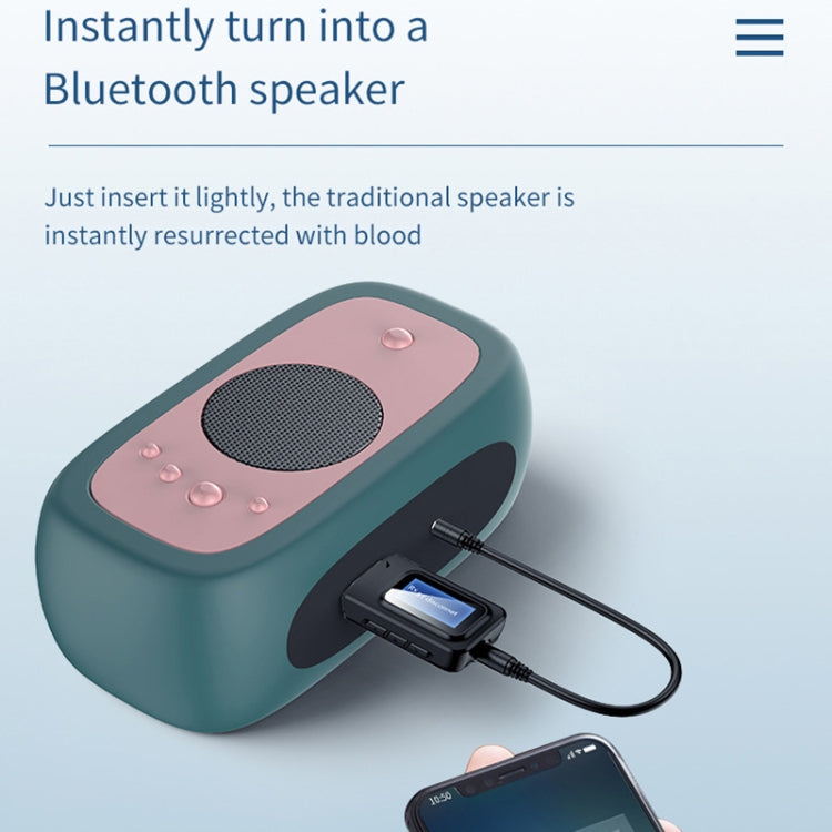 T11B Adaptateur audio émetteur et récepteur Bluetooth 5.0 USB 2-en-1 avec écran LCD, T11B