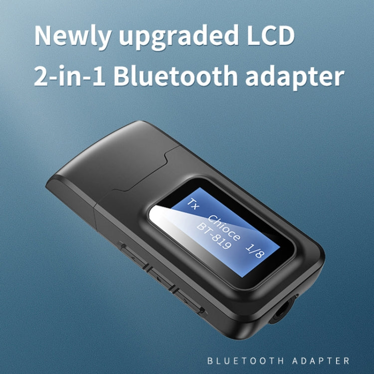 T11B Adaptateur audio émetteur et récepteur Bluetooth 5.0 USB 2-en-1 avec écran LCD, T11B