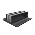Base de support de rangement verticale universelle pour ordinateur portable en alliage d'aluminium à double fente, largeur réglable, double fente noire, double fente argentée