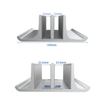 Base de support de rangement verticale universelle pour ordinateur portable en alliage d'aluminium à double fente, largeur réglable, double fente noire, double fente argentée