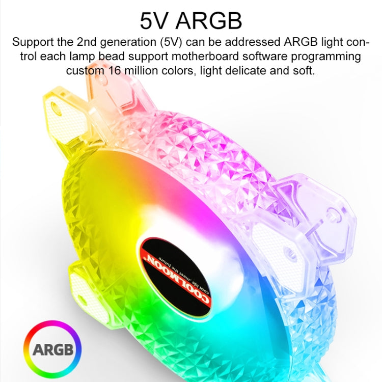 Ventilateur de refroidissement RGB COOLMOON 120mm PWM 6PIN S1 ARGB, CM-S1