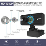 HXSJ S4 Webcam PC vidéo 1080P HD à mise au point manuelle réglable à 180 degrés avec microphone