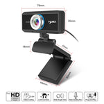 HXSJ S4 Webcam PC vidéo 1080P HD à mise au point manuelle réglable à 180 degrés avec microphone