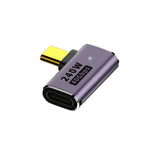 Adaptateur USB-C/Type-C femelle vers USB-C/Type-C mâle 240W 40Gbps coudé latéral avec lumière, adaptateur coudé latéral