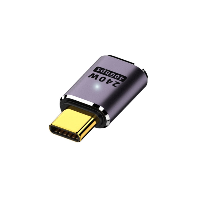 Adaptateur USB-C/Type-C femelle vers USB-C/Type-C mâle 240W 40Gbps droit avec lumière, adaptateur droit