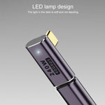 Adaptateur USB-C/Type-C femelle vers USB-C/Type-C mâle 240W 40Gbps droit avec lumière, adaptateur droit