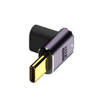 Adaptateur USB-C/Type-C femelle vers USB-C/Type-C mâle 240W 40Gbps coudé haut-bas avec lumière, adaptateur coudé haut-bas