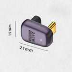 Adaptateur USB-C/Type-C femelle vers USB-C/Type-C mâle 240W 40Gbps en U avec lumière, adaptateur en U