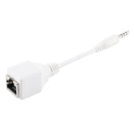 Adaptateur réseau Ethernet LAN CAT5 prise RJ45 vers prise audio mâle 3,5 mm 4 pôles, longueur totale : environ 13 cm