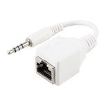 Adaptateur réseau Ethernet LAN CAT5 prise RJ45 vers prise audio mâle 3,5 mm 4 pôles, longueur totale : environ 13 cm