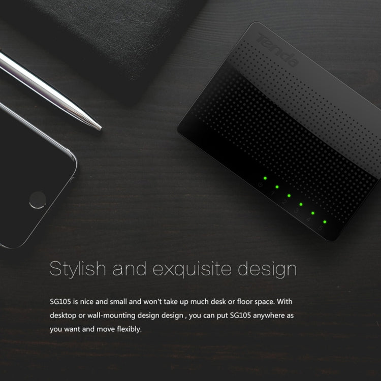 Commutateur réseau Gigabit Ethernet rapide Tenda SG105 Mini 5 ports 1000 Mbps, concentrateur LAN, Tenda SG105 5 ports noir