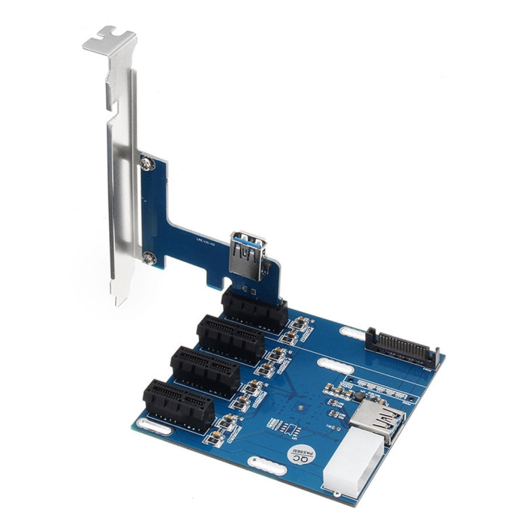 Carte Convertisseur PCI-E vers PCI-E 1 vers 4 Carte Express 1 X avec 4 Ports PCI-E