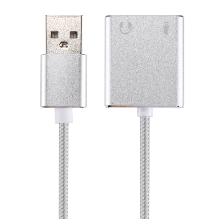 Carte son externe USB virtuelle 7.1 canaux avec boîtier en alliage d'aluminium et câble de 13 cm pour PC portable, USB