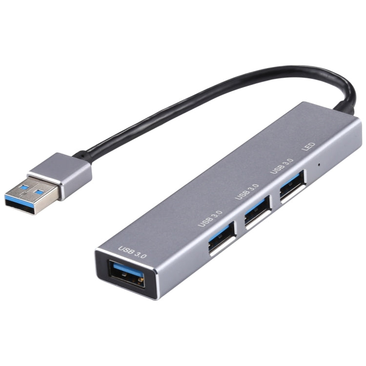 Hub Adaptateur 3019 4 x USB 3.0 vers USB 3.0 en Alliage d'Aluminium avec Indicateur LED