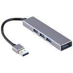 Hub Adaptateur 3019 4 x USB 3.0 vers USB 3.0 en Alliage d'Aluminium avec Indicateur LED