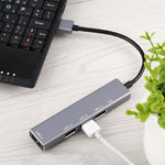 Hub Adaptateur 3019 4 x USB 3.0 vers USB 3.0 en Alliage d'Aluminium avec Indicateur LED