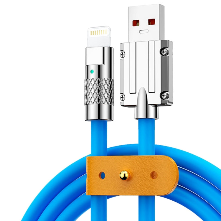 Câble de données de charge rapide en silicone, avec prise métallique 8 broches, USB 120W, série Mech 6A, longueur : 1,2 m, 1,2 m 8 broches