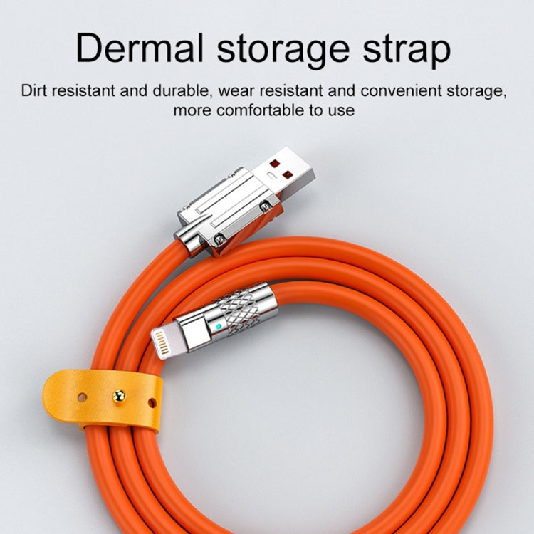 Câble de données de charge rapide en silicone, avec prise métallique 8 broches, USB 120W, série Mech 6A, longueur : 1,2 m, 1,2 m 8 broches