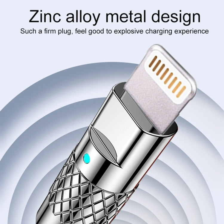 Câble de données de charge rapide en silicone avec prise métallique 8 broches USB 120 W Mech Series 6A, longueur : 1,8 m, 1,8 m 8 broches