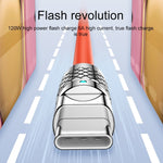 Câble de données de charge rapide en silicone avec prise métallique 8 broches USB 120 W Mech Series 6A, longueur : 1,8 m, 1,8 m 8 broches