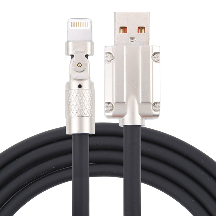 Câble de charge rapide Mech Series 6A 120W USB vers fiche métallique 8 broches à 180 degrés, longueur : 1,2 m, 1,2 m 8 broches, 1,2 m 8 broches à 180 degrés