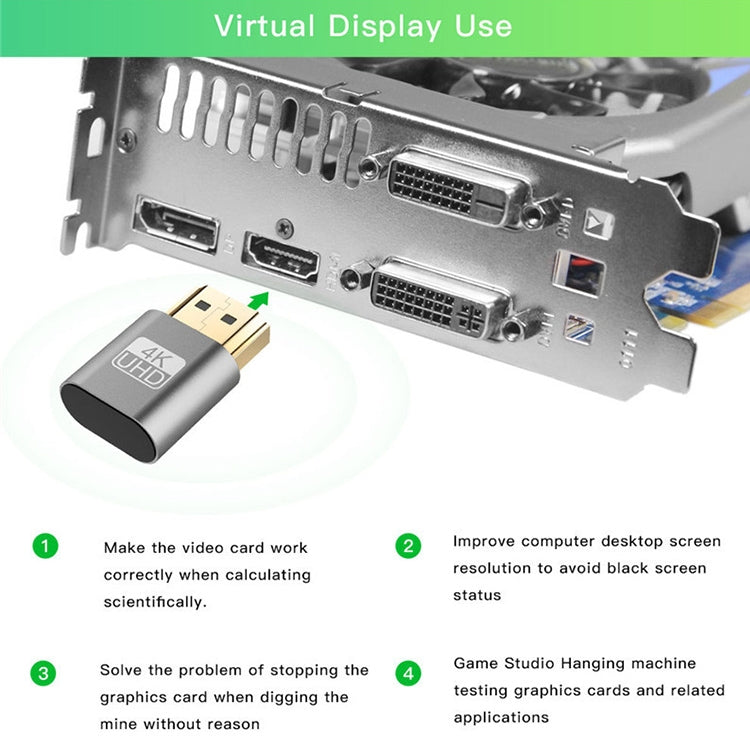 Adaptateur d'Affichage Virtuel VGA HDMI 1.4 DDC EDID Dummy Plug Émulateur d'Écran Sans Tête, Rose, Gris, Or, Rouge, Argent