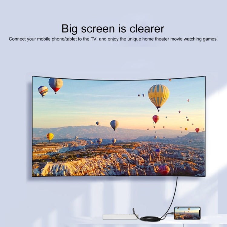 Câble adaptateur vidéo HD 2K 7563s USB-C / Type-C femelle vers HDMI mâle, longueur du câble : 1m