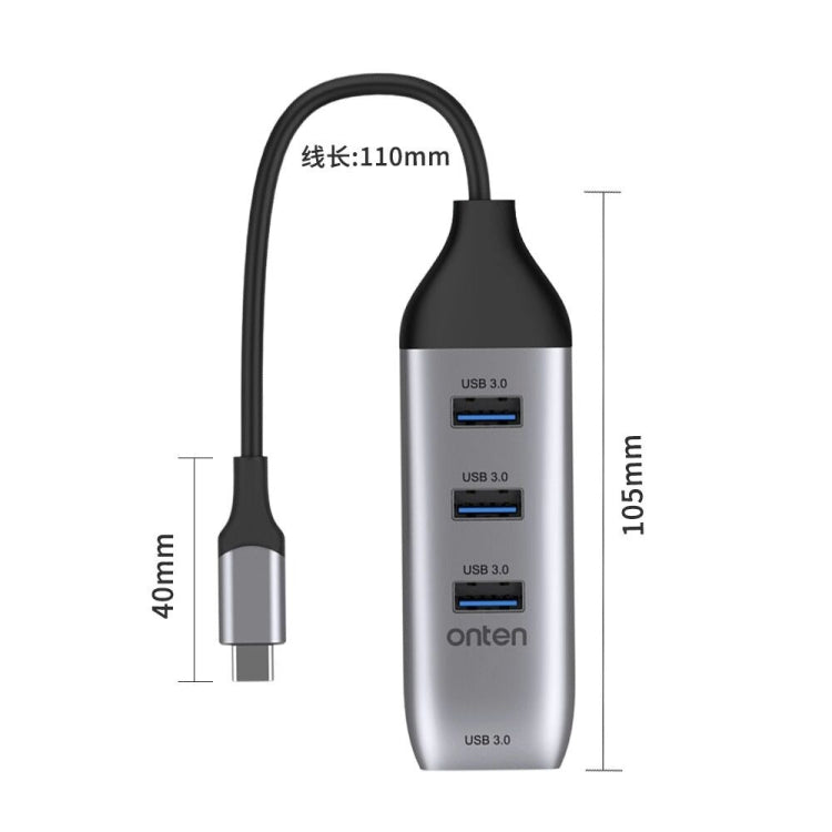 Station d'Accueil Multifonctionnelle Onten 95118U HUB Convertisseur USB-C / Type-C vers 4 Ports USB 3.0 4 en 1, 95118U