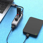 Station d'Accueil Multifonctionnelle Onten 95118U HUB Convertisseur USB-C / Type-C vers 4 Ports USB 3.0 4 en 1, 95118U