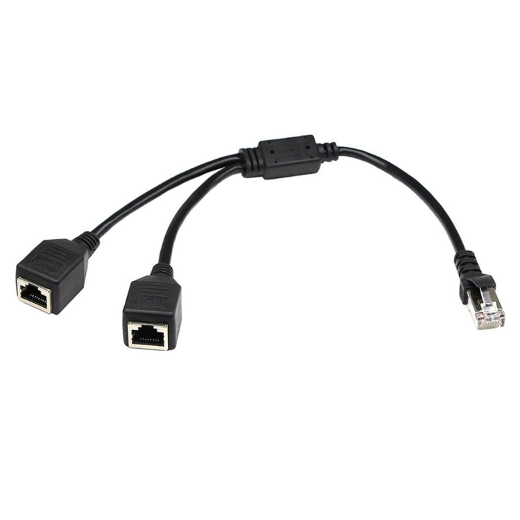 Adaptateur Diviseur Prise LAN Ethernet Réseau CAT5 RJ45 1 vers 2, Longueur de Câble : 25cm