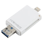 Lecteur de carte TF / SD i-Flash 3 en 1 NK-208 pour appareils 8 broches + USB 2.0 + Micro USB (Noir), NK-208 Blanc, NK-208 Noir