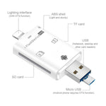 Lecteur de carte TF / SD i-Flash 3 en 1 NK-208 pour appareils 8 broches + USB 2.0 + Micro USB (Noir), NK-208 Blanc, NK-208 Noir