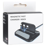 XBX-02 Base de chargement magnétique 3 en 1 avec fiches 8 broches + USB-C / Type-C + Micro USB, XBX-02