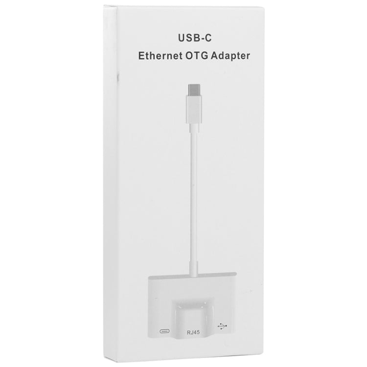 Adaptateur 3 en 1 USB-C / Type-C Mâle vers USB + Ethernet RJ45 100M + Alimentation Type-C Femelle, 3 en 1