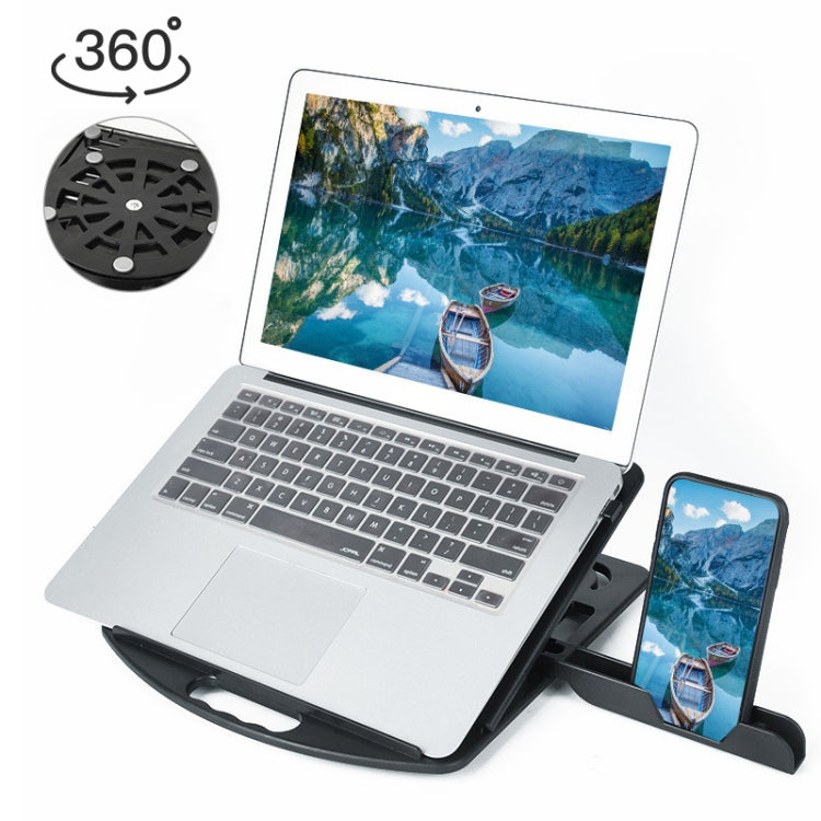 Support d'ordinateur portable à dissipation thermique accrue polyvalent, Style: avec support de téléphone portable rotatif, Style: avec support de téléphone portable rotatif