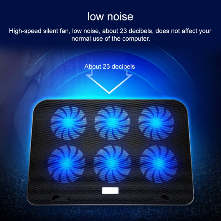 Support de refroidissement pour ordinateur portable ICE COOREL avec six ventilateurs silencieux et dissipateur thermique, Style : Ordinaire