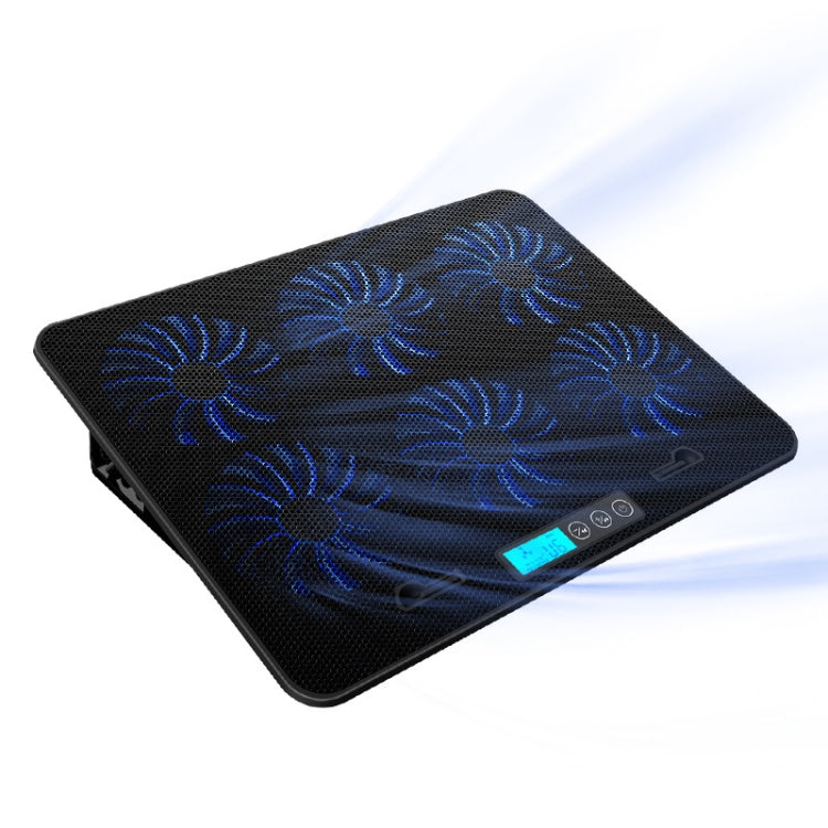 Base d'ordinateur portable ICE COOREL avec contrôle de la vitesse, support de refroidissement silencieux à six ventilateurs, Style: Haut de gamme