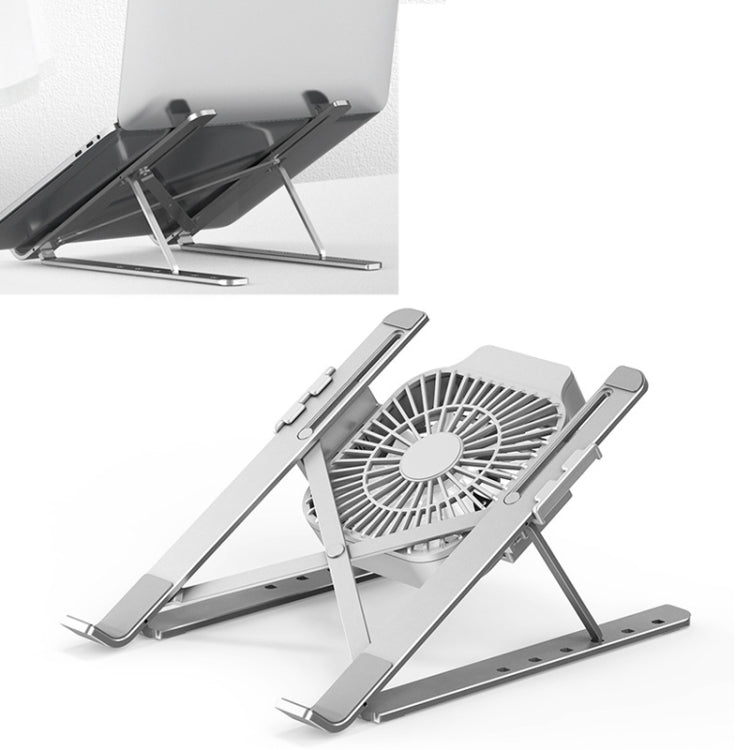 Support d'ordinateur portable portable et réglable, rehausseur de hauteur de bureau pliable avec dissipation thermique, style : ventilateur, style : ventilateur