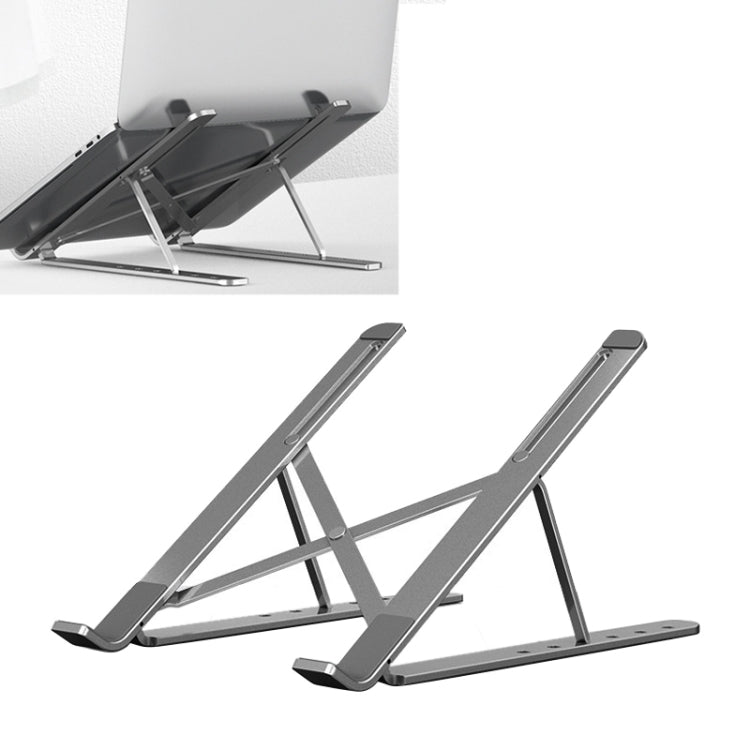 Support d'ordinateur portable réglable portable, support de levage de bureau, support de dissipation thermique pliable, style: Ordinaire, style: Ordinaire (gris), style: Ordinaire (argent)