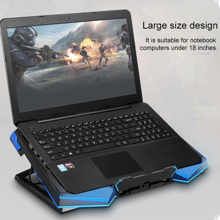 Support d'ordinateur portable à radiateur à cinq cœurs et deux ports USB