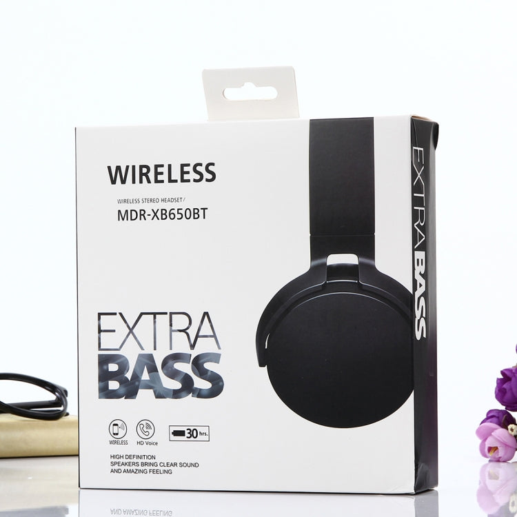 Casque Stéréo Bluetooth Sans Fil Pliable MDR-XB650BT avec Bandeau, Prise en Charge de l'entrée Audio 3,5 mm et des Appels Mains Libres