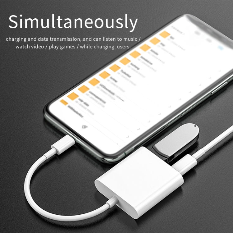 Câble de chargement de données 11 cm mâle 8 broches vers USB et 8 broches Adaptateur de lecteur d'appareil photo, supporte les systèmes à partir d'iOS 9.2