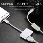 Câble de chargement de données 11 cm mâle 8 broches vers USB et 8 broches Adaptateur de lecteur d'appareil photo, supporte les systèmes à partir d'iOS 9.2