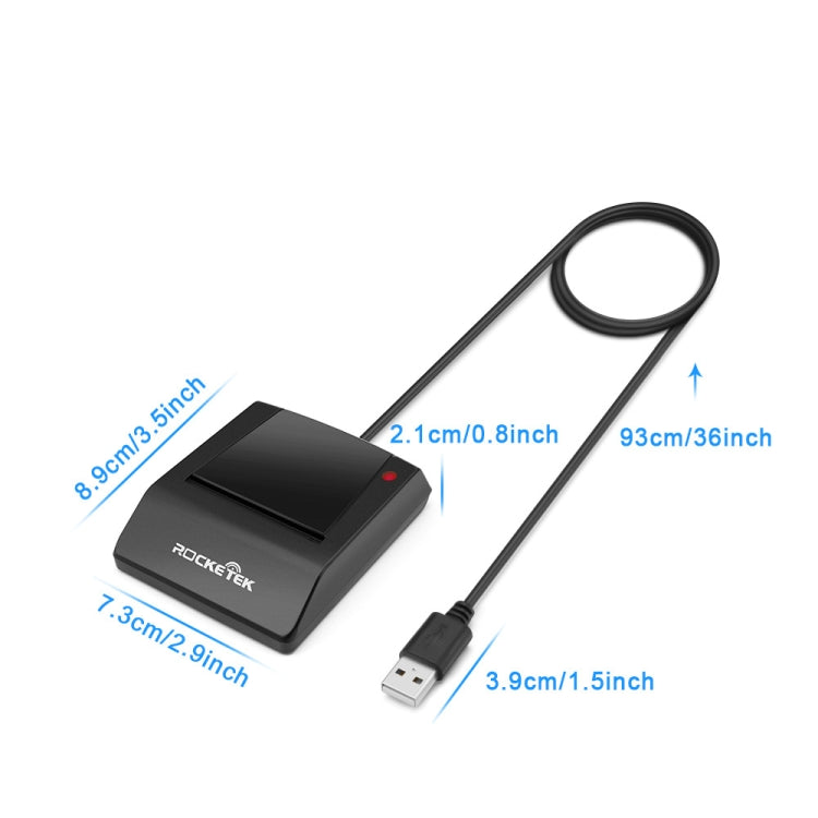 Lecteur de carte à puce intelligente ROCKETEK RT-SCR4 CAC IC SIM, RT-SCR4